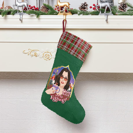Not the Eggnog (Sequin Christmas Stocking)-Christmas Stockings-Swish Embassy