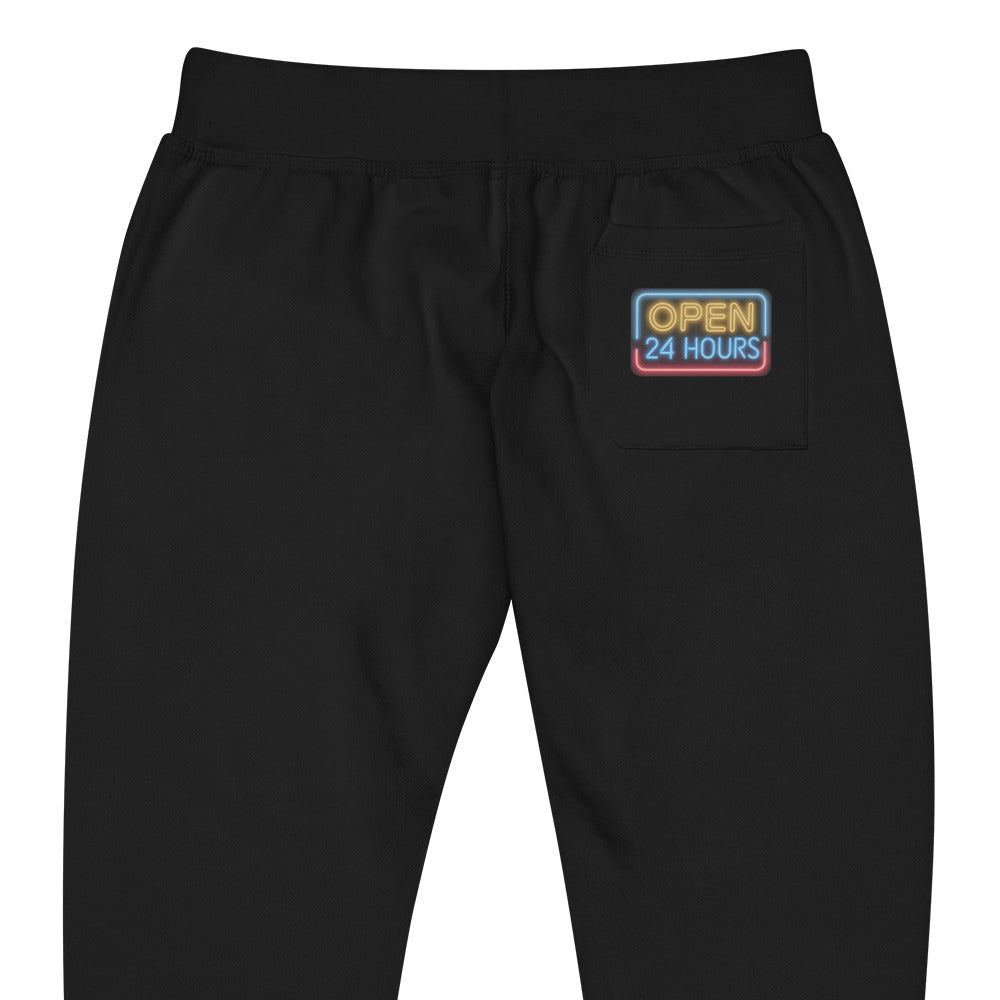 Open 24 Hrs (Pocket Print Sweatpants)-Sweatpants-Swish Embassy