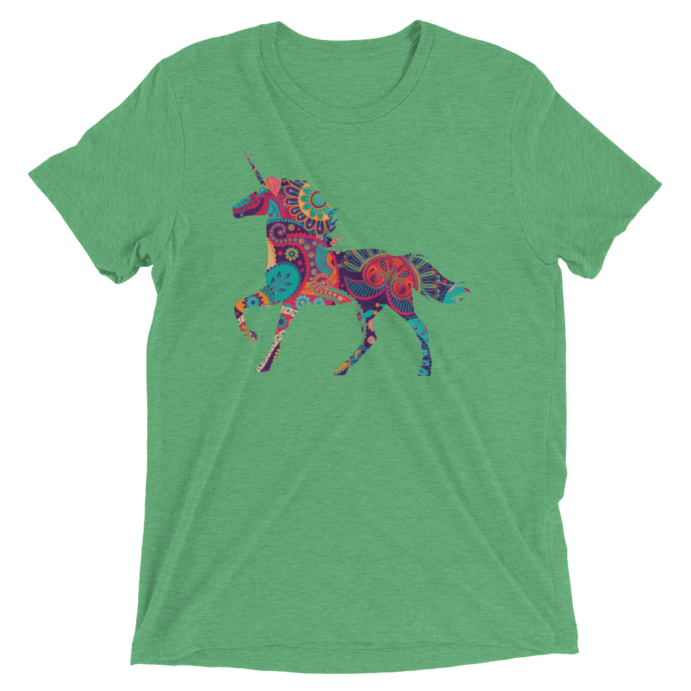 Paisley Unicorn (Triblend)-Triblend T-Shirt-Swish Embassy