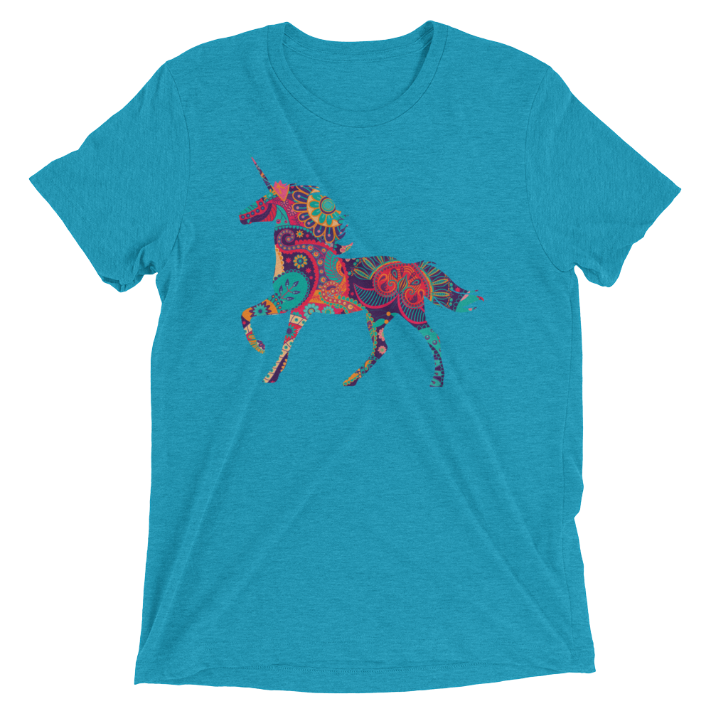 Paisley Unicorn (Triblend)-Triblend T-Shirt-Swish Embassy