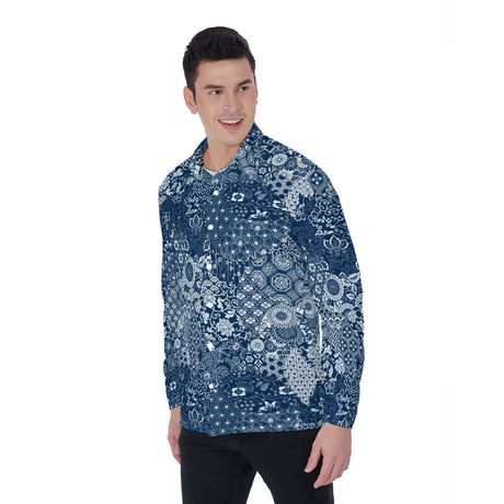 Patchwork Zen (Long Sleeve Button Shirt)-Long Sleeve Button Shirts-Swish Embassy