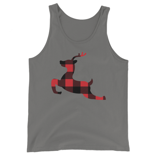 Plaid Reindeer (Tank Top)-Christmas Tank Tops-Swish Embassy