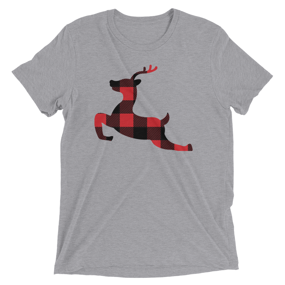 Plaid Reindeer (Triblend)-Triblend T-Shirt-Swish Embassy