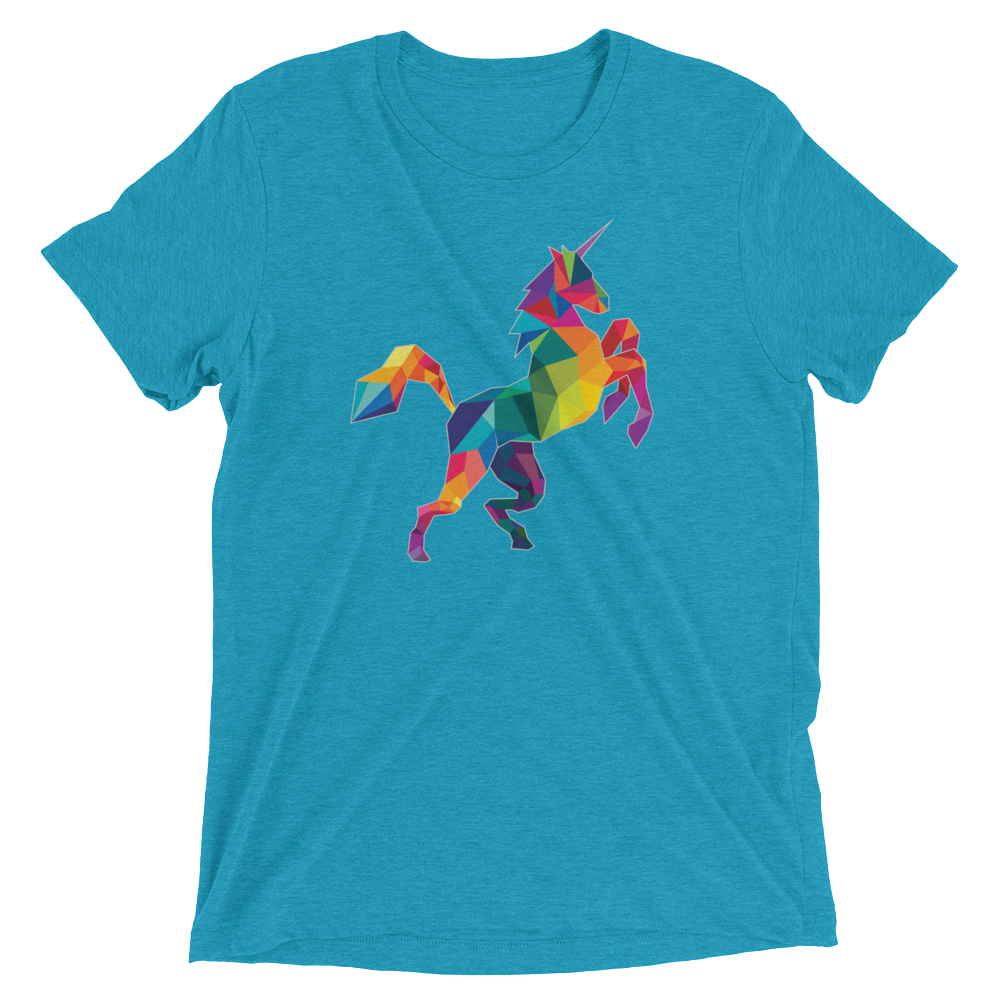 Polygon Unicorn (Triblend)-Triblend T-Shirt-Swish Embassy