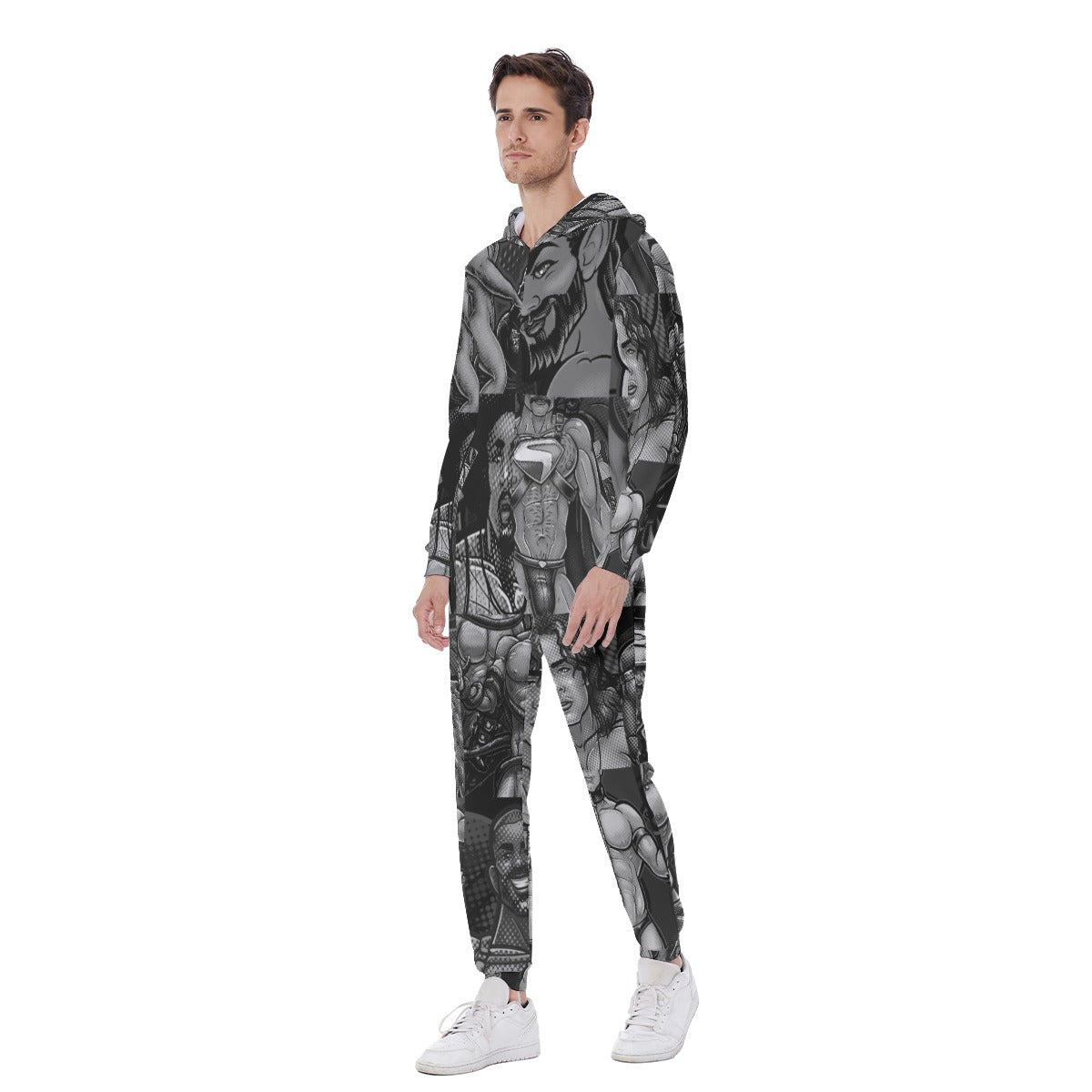Pop Boys Black (AOP Union Suit)-AOP Union Suit-Swish Embassy