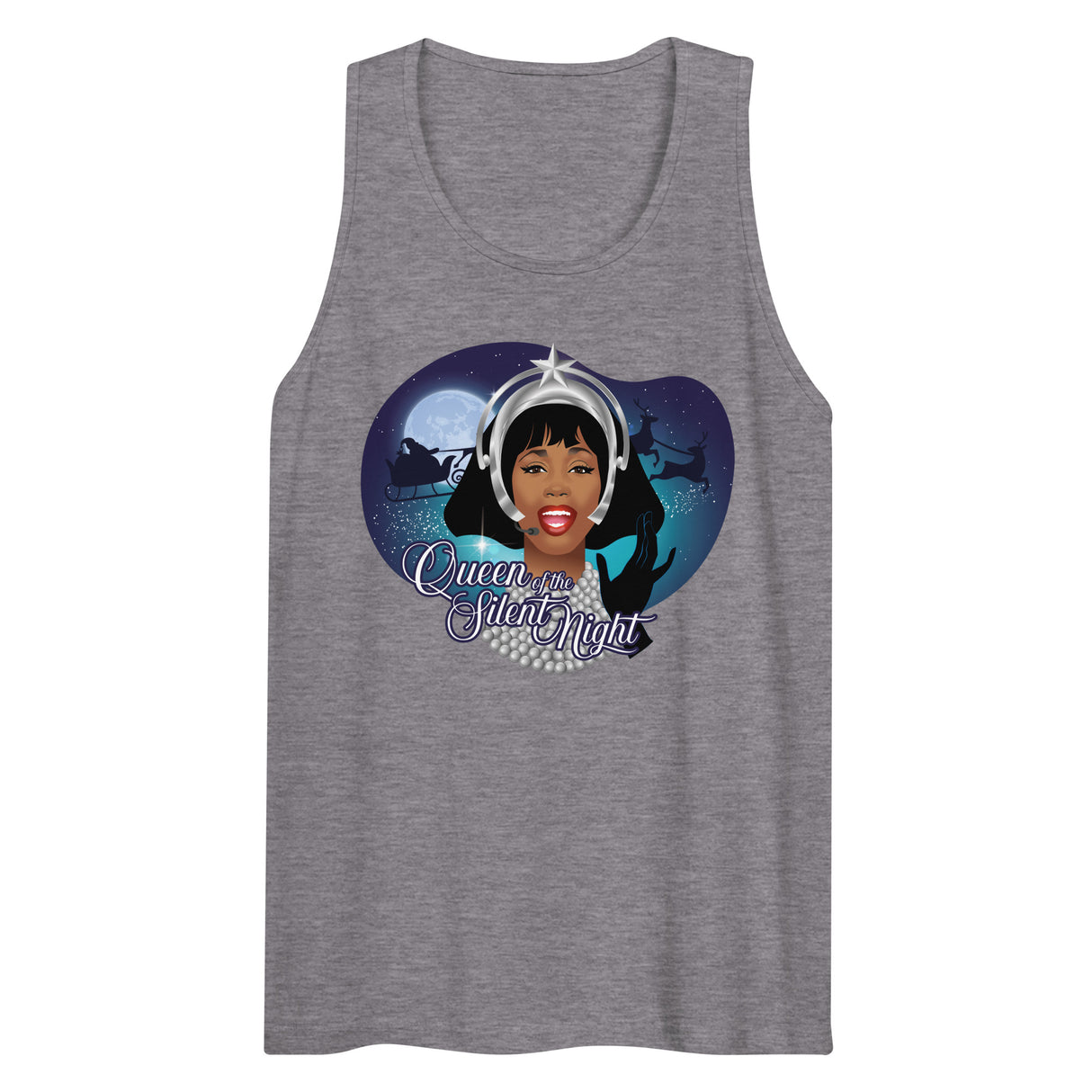 Queen of the Silent Night (Tank top)-Christmas Tank Tops-Swish Embassy