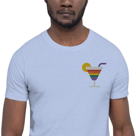 Rainbow Cocktail (Embroidered)-Embroidered T-Shirts-Swish Embassy