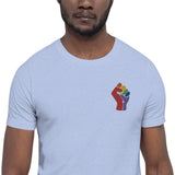 Rainbow Fist (Embroidered)-Embroidered T-Shirts-Swish Embassy