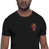 Rainbow Fist (Embroidered)-Embroidered T-Shirts-Swish Embassy