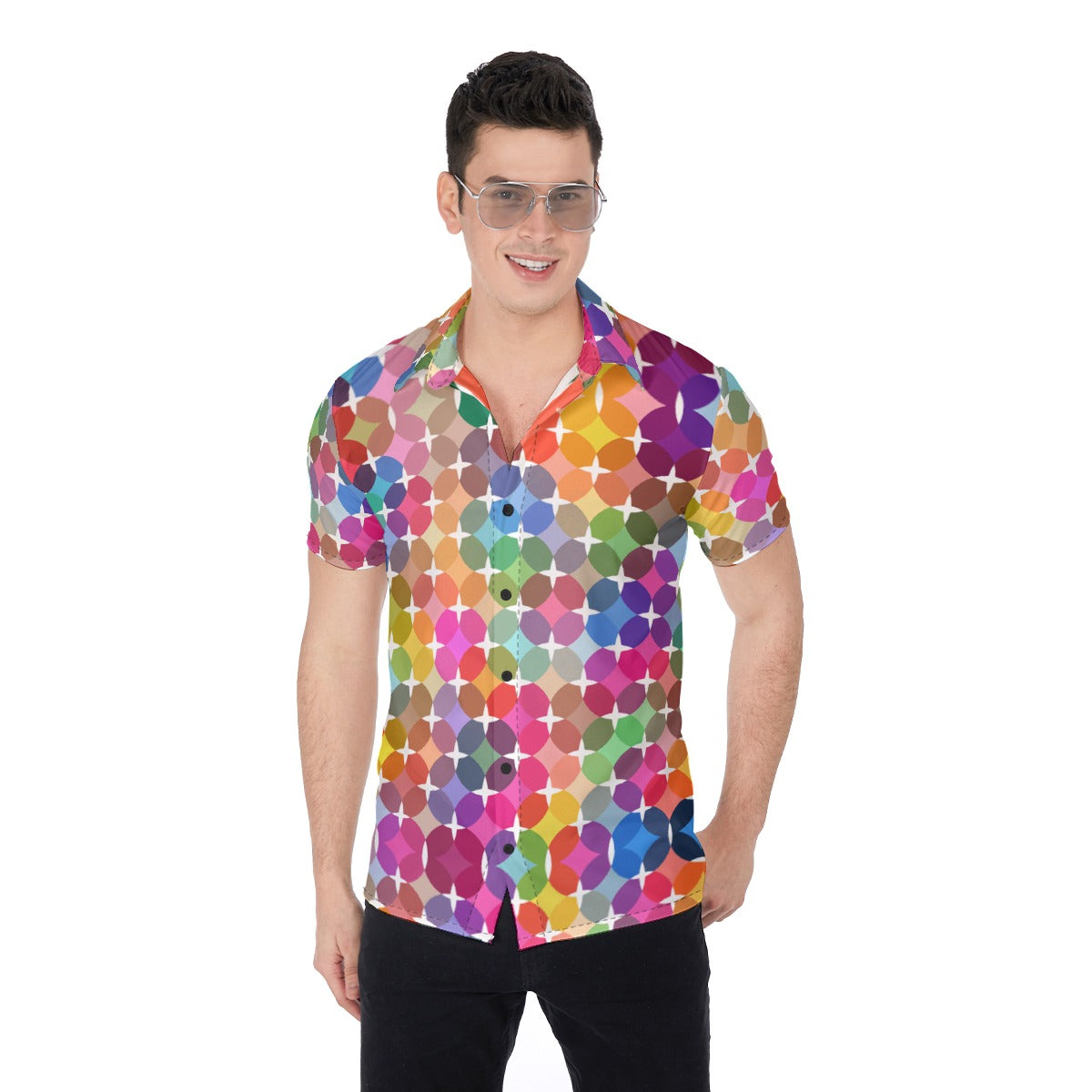 Rainbow Star (Button Shirt)-Button Shirt-Swish Embassy