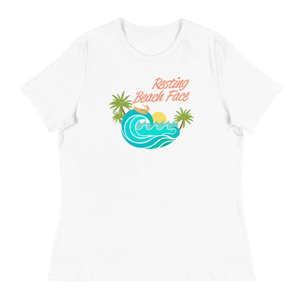 Resting Beach Face (Women's Relaxed T-Shirt)-Women's T-Shirts-Swish Embassy