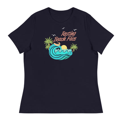 Resting Beach Face (Women's Relaxed T-Shirt)-Women's T-Shirts-Swish Embassy