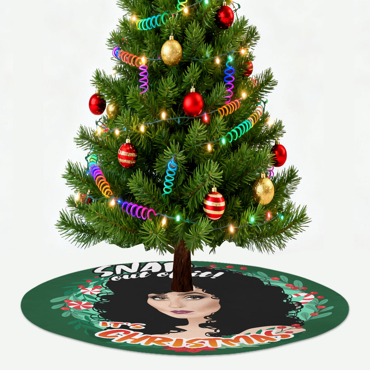 Snap out of Xmas (Tree Skirt)-Tree Skirts-Swish Embassy