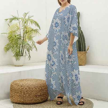 Steel Bloom (Kaftan)-Kaftan-Swish Embassy