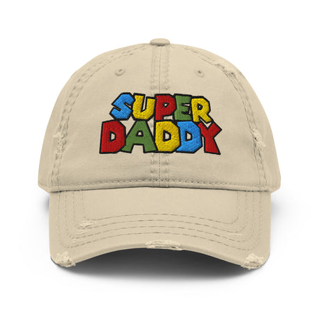 Super Daddy (Distressed Dad Hat)-Headwear-Swish Embassy