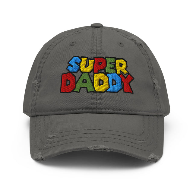 Super Daddy (Distressed Dad Hat)-Headwear-Swish Embassy