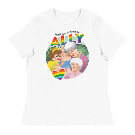 Thank You for Being an Ally (Women's Relaxed T-Shirt)-Women's T-Shirts-Swish Embassy