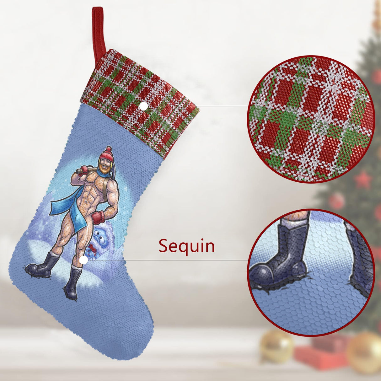 The North Remembers (Sequin Christmas Stocking)-Christmas Stockings-Swish Embassy