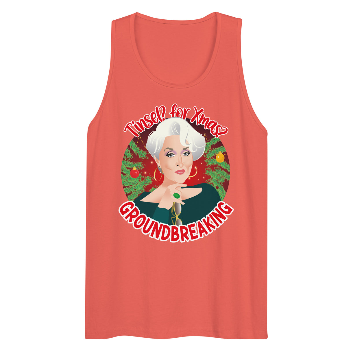 Tinsel for Xmas? Groundbreaking (Tank Top)-Christmas Tank Tops-Swish Embassy