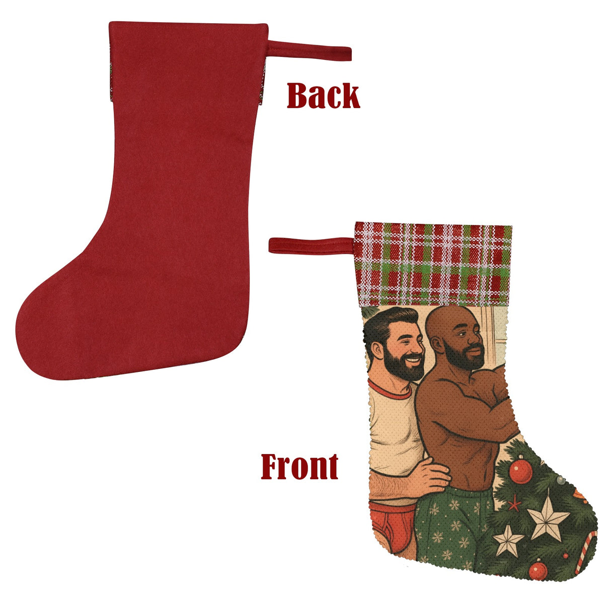 Togetherness (Sequin Christmas Stocking)-Christmas Stockings-Swish Embassy