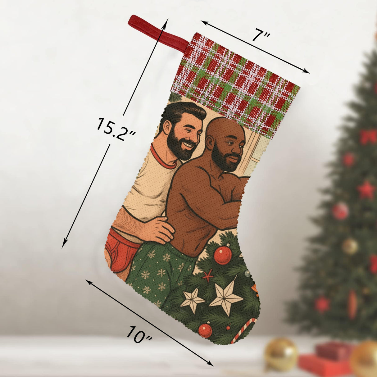 Togetherness (Sequin Christmas Stocking)-Christmas Stockings-Swish Embassy