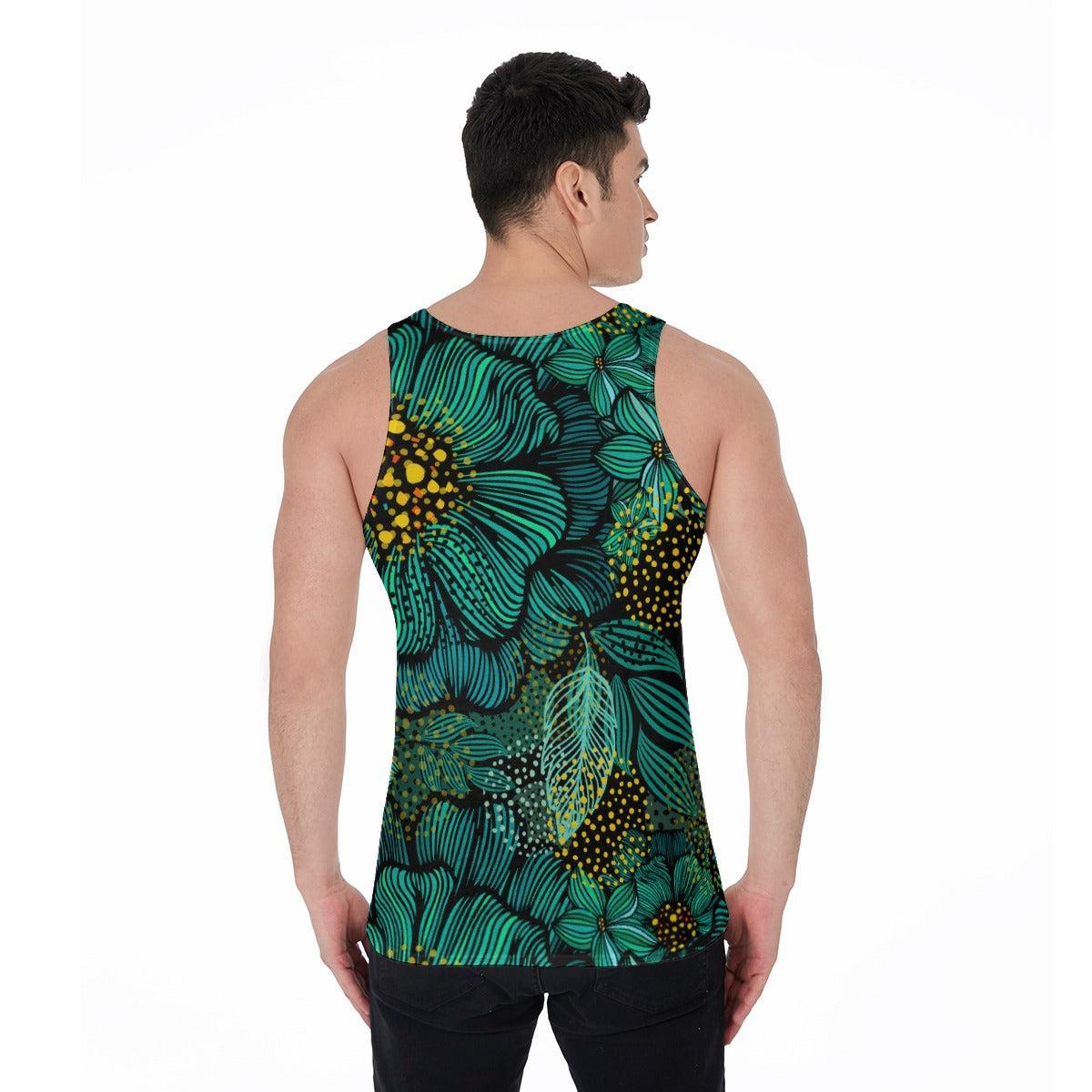 Turquoise (Allover Tank Top)-Allover Tank Top-Swish Embassy