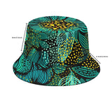 Turquoise Florals (Allover Bucket Hat)-Allover Bucket Hat-Swish Embassy