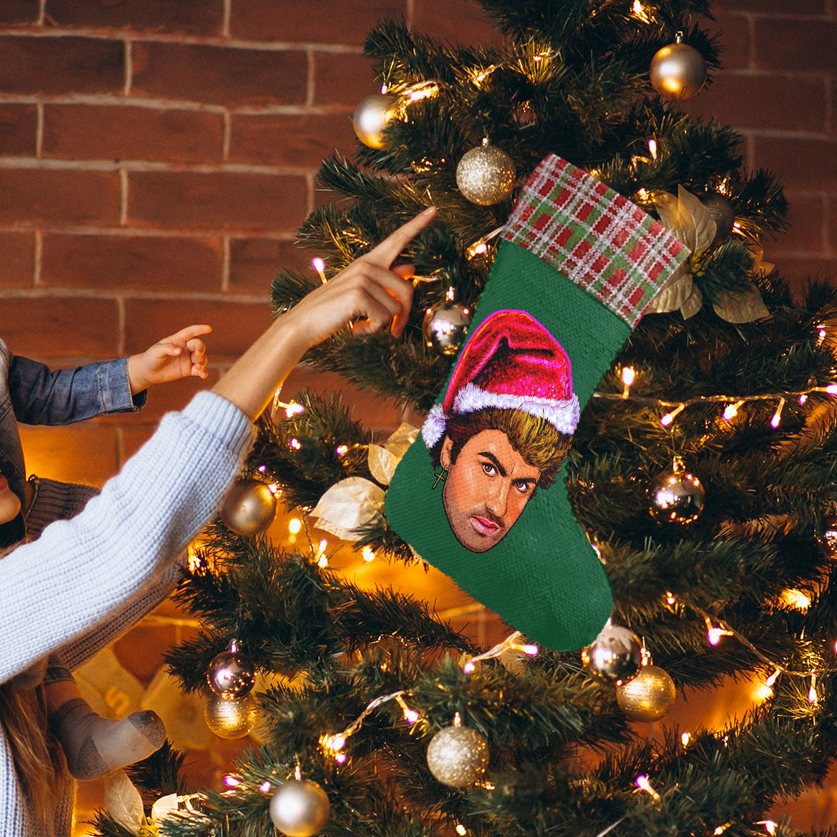 Wake Me Up Before You Ho Ho (Sequin Christmas Stocking)-Christmas Stockings-Swish Embassy