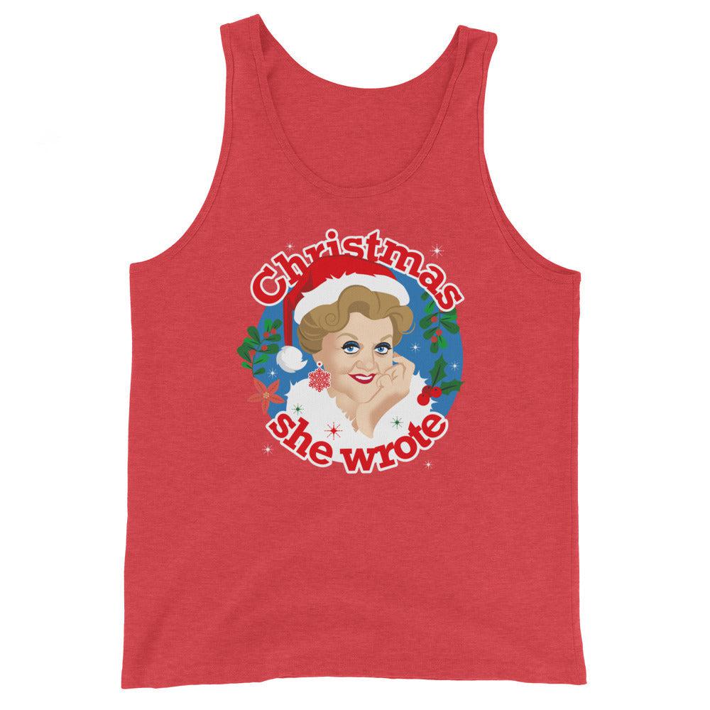 Xmas She Wrote (Tank Top)-Christmas Tank Tops-Swish Embassy