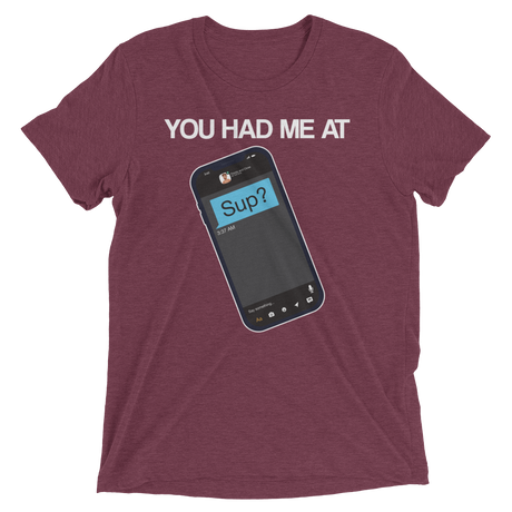 You Had Me At Sup (Triblend)-Triblend T-Shirt-Swish Embassy