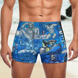 Pop Boys Blue (Square Cut Trunks)