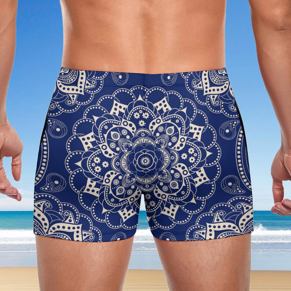 Blue Mendala (Square Cut Trunks)