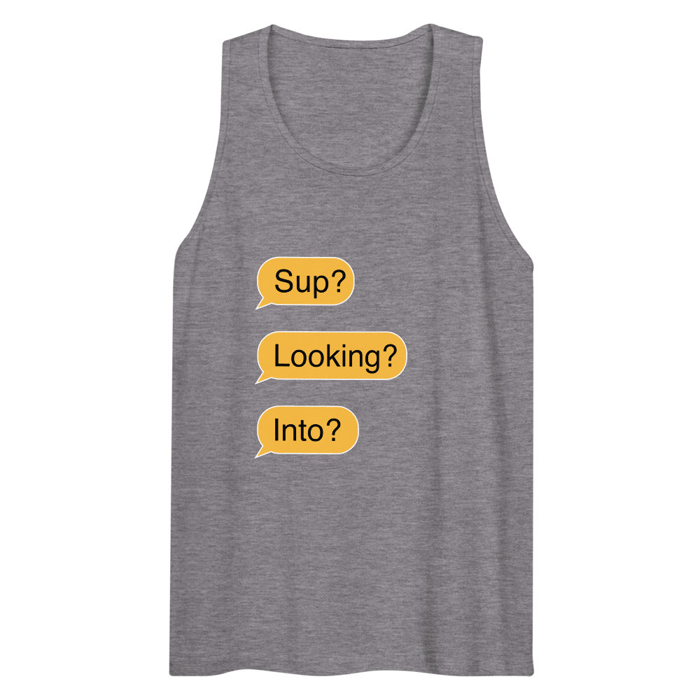 Sup? Looking? Into? (Tank Top) - Athletic Heather