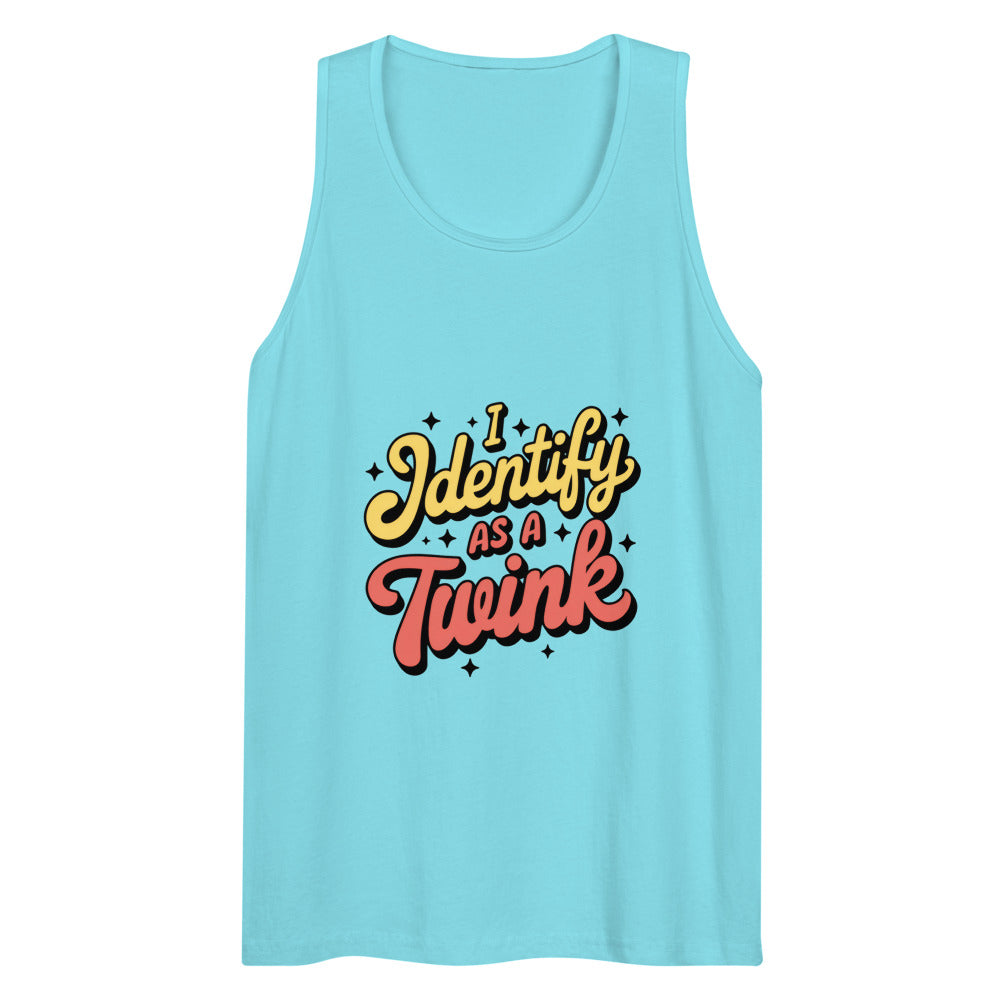 I Identify as a Twink (Tank Top) - Pacific Blue