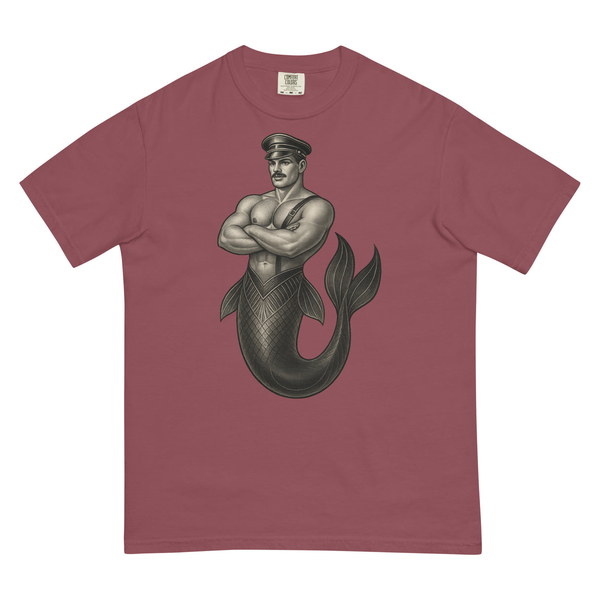 Art Deco Merman (Boxy Tee)-Boxy T-Shirt-Swish Embassy