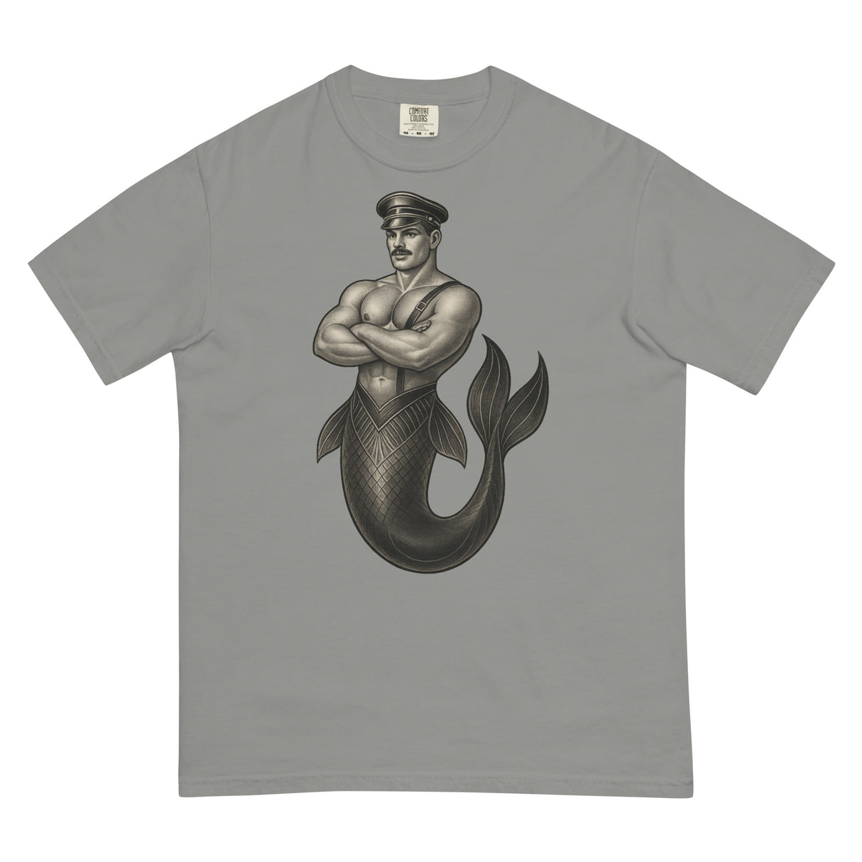 Art Deco Merman (Boxy Tee)-Boxy T-Shirt-Swish Embassy
