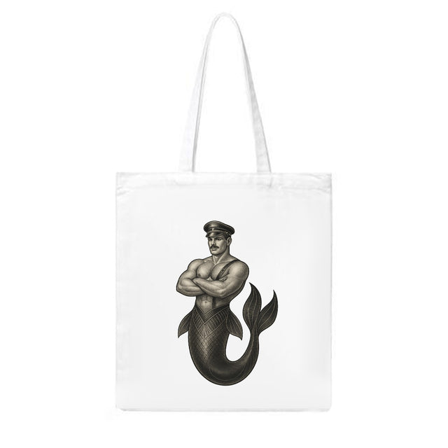 Art Deco Merman (Canvas Bag)-Canvas Bag-Swish Embassy