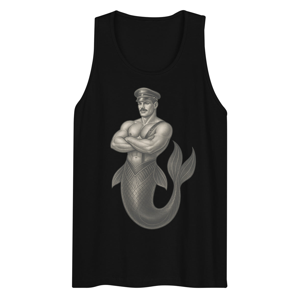 Art Deco Merman (Tank Top)-Tank Top-Swish Embassy