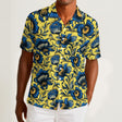 Azure Bloomscape (Cotton Button Shirt)-Cotton Button Shirt-Swish Embassy