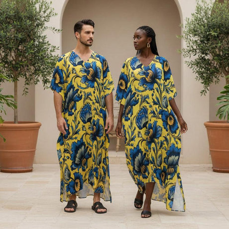 Azure Bloomscape (Kaftan)-Kaftan-Swish Embassy