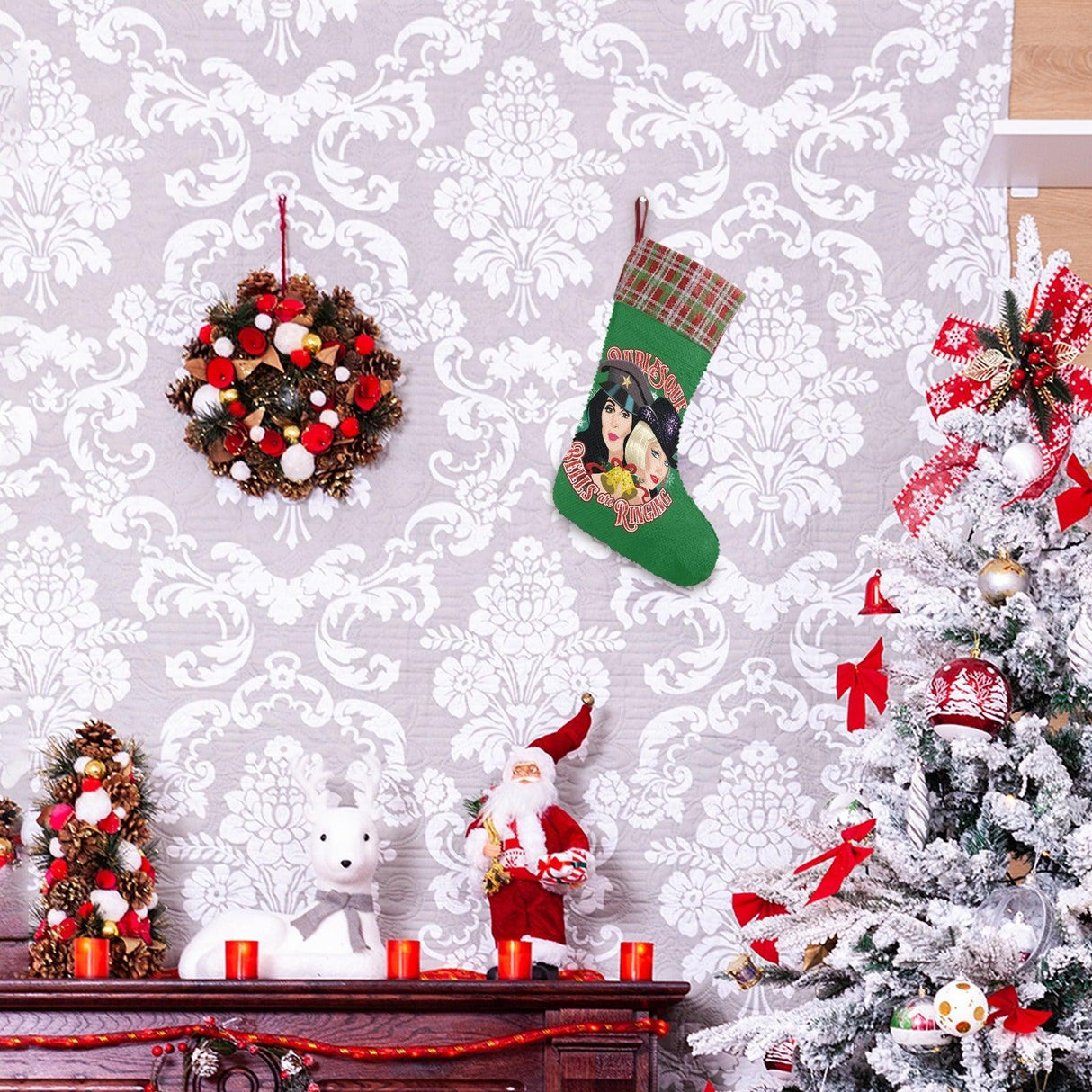 Bells are Ringing (Sequin Christmas Stocking)-Christmas Stockings-Swish Embassy