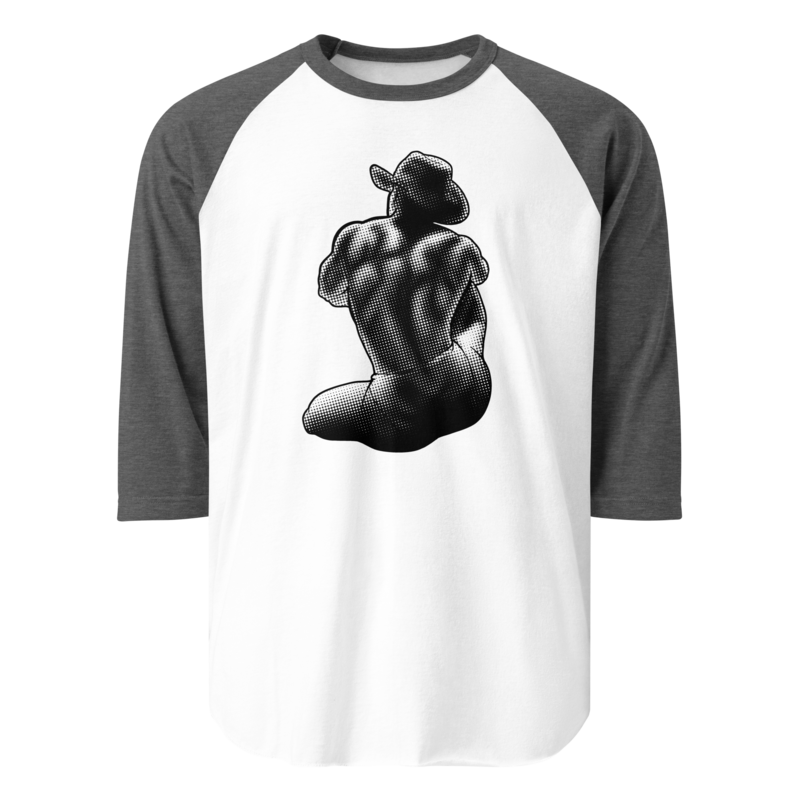 Bikini Cowboy (Raglan) - White/Heather Charcoal