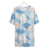 Blue Lotus (Allover T-Shirt)-Allover T-Shirt-Swish Embassy