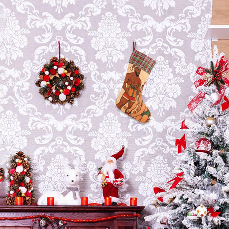 Checking the List (Sequin Christmas Stocking)-Christmas Stockings-Swish Embassy