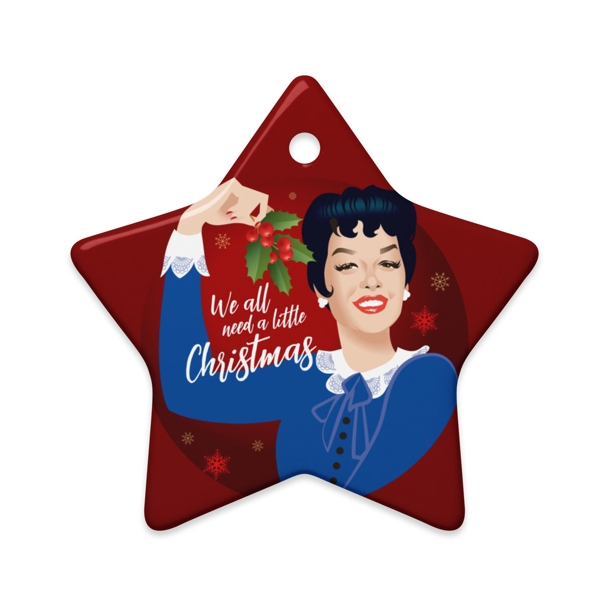 Christmas With Mame (Ceramic Ornament)-Ceramic Ornament-Swish Embassy