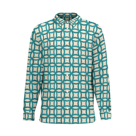 Circles (Cotton Long Sleeve Shirt)-Cotton Long Sleeve Button Shirt-Swish Embassy