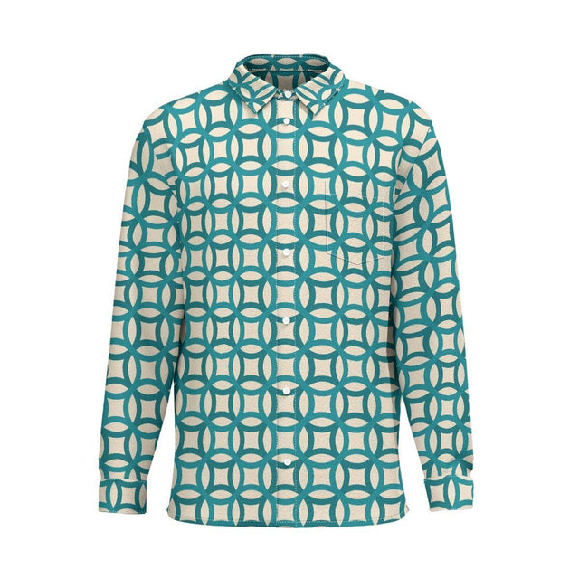 Circles (Cotton Long Sleeve Shirt)-Cotton Long Sleeve Button Shirt-Swish Embassy