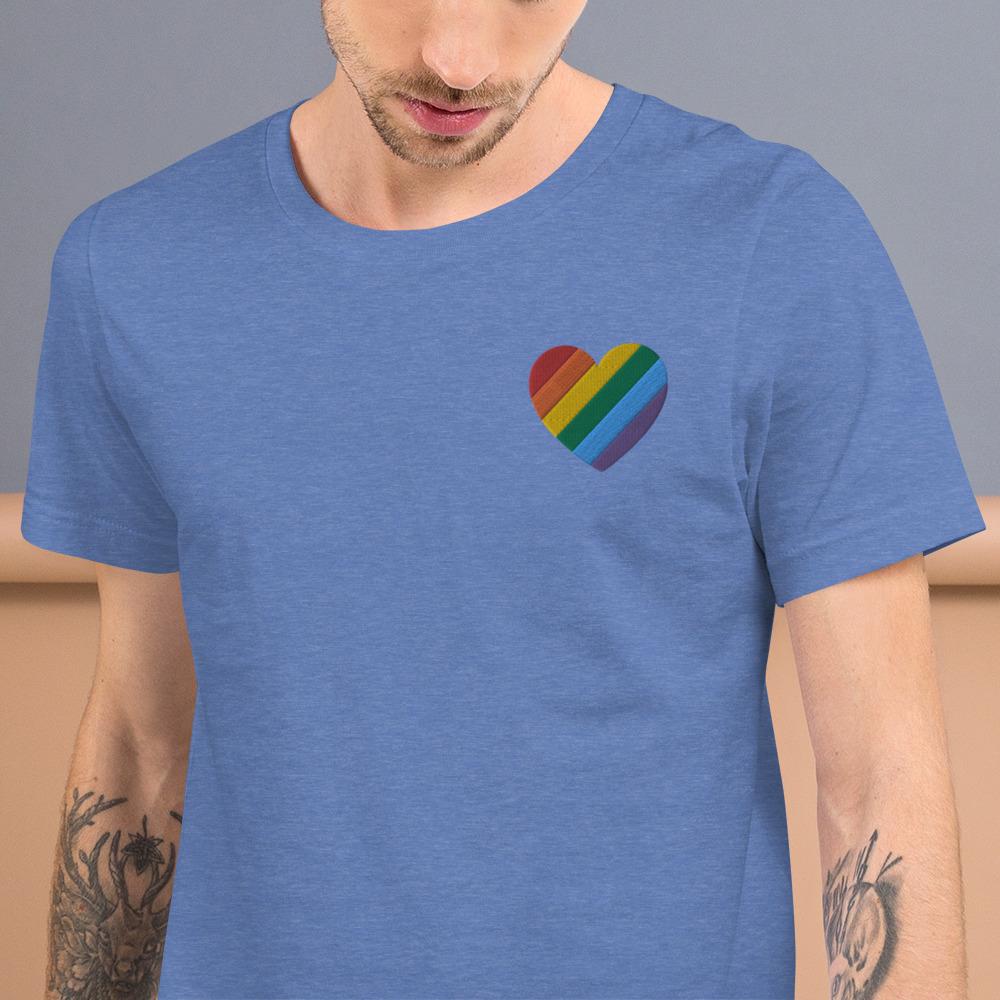 Embroidered Pride Heart-Embroidered T-Shirts-Swish Embassy
