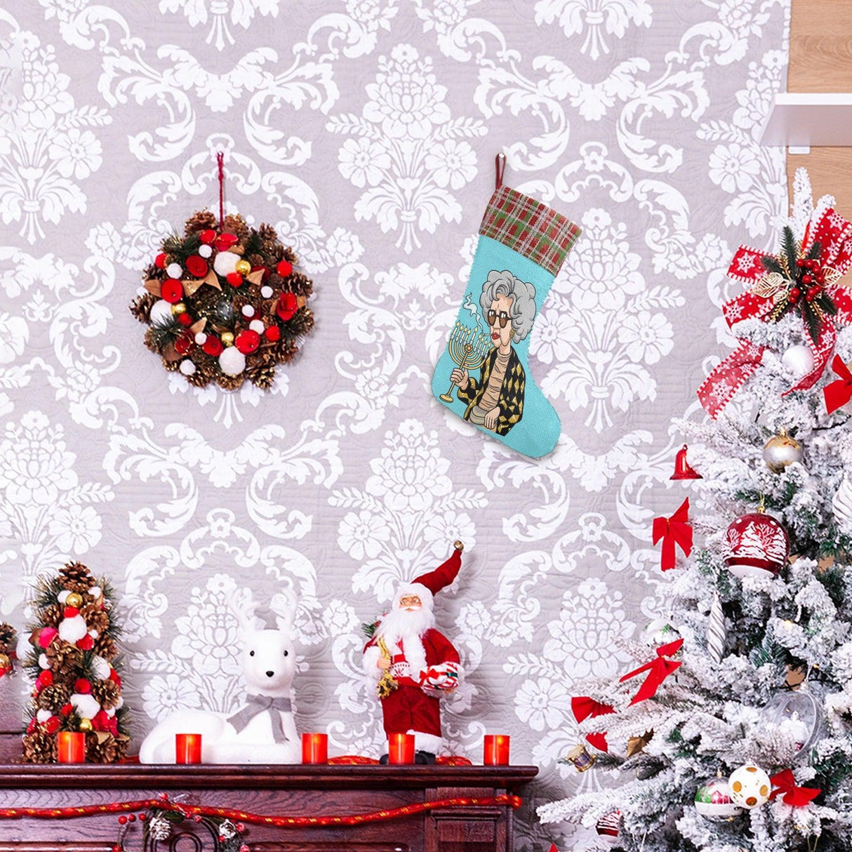 Festival of Lights (Sequin Christmas Stocking)-Christmas Stockings-Swish Embassy