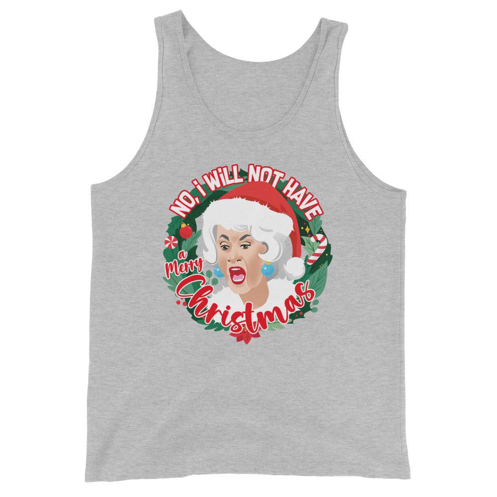 GG I Will Not Have A Merry XMas (Tank Top)-Christmas Tank Tops-Swish Embassy